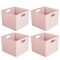 mDesign Plastic Deep Home Storage Organizer Bin with Handles, 4 Pack